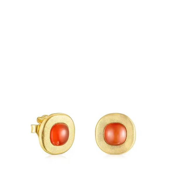 TOUS Aug750 Overly White Gold Bear Mini Buttons Studs Pin Iced Earrings - Picture 1 of 16